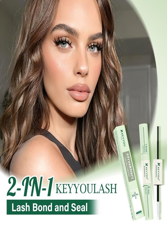 KEYYOU 10ML Lash Cluster Glue Comfortable Lash Bond and Seal Long Lasting Strong Hold Latex-Free Gentle Suitable for Sensitive Eyes 2 in 1 Lash Glue for Lash Clusters (Black) - Image 2